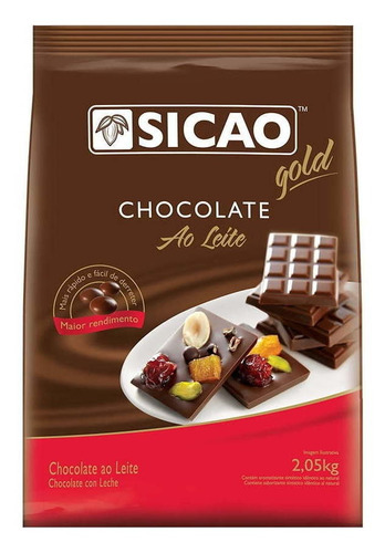 2kg Chocolate Ao Leite Sicao Nobre Em Gotas