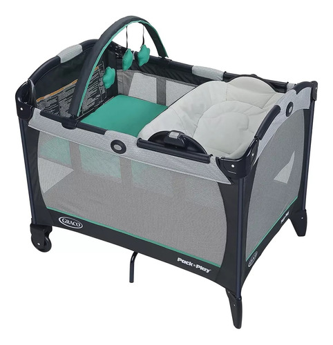 Cuna Corral Plegable Graco Pack N' Play Reversible Seat Gris Diseño De La Tela Liso