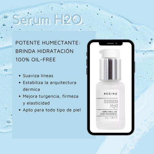 Imagen 2 de 6 de H2o Serum Humectante Con Ácido Hialurónico