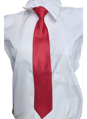 Corbata Lisa Gancho Niño & Juvenil Rojo Lisa 36 Cm