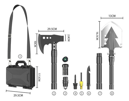 Set Plegable De Emergencia Pala Para Pala Para Acampar Con H