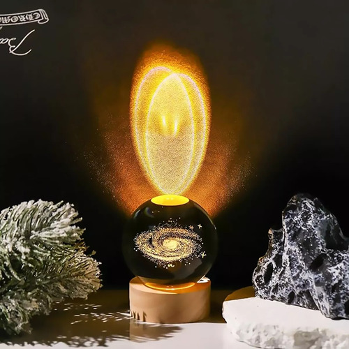 2 Luces Nocturnas Led Bolas De Cristal 3d Luna De Escritorio