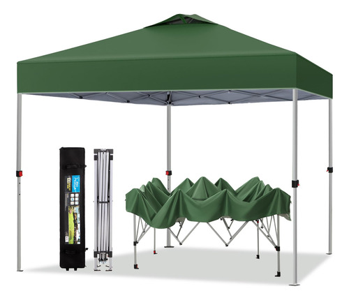 Carpa Plegable Phi Villa 3x3 M Verde Con Bolsa Y Ruedas