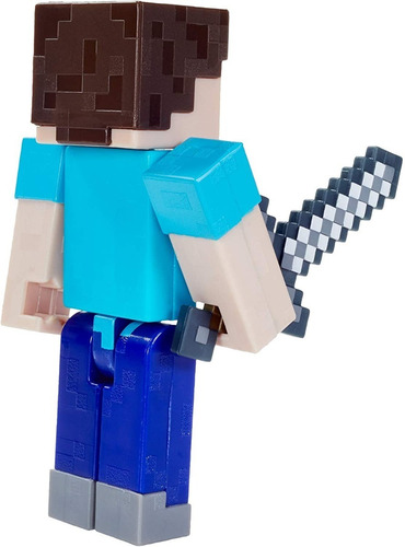 Minecraft Figura Acción Dungeons Steve + Espada Original