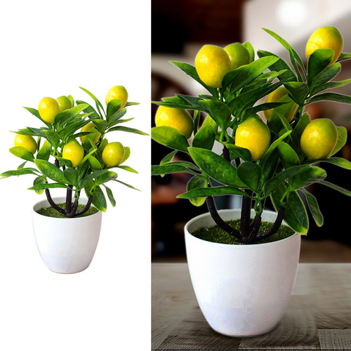 Flores Artificiales De Plástico Con Forma De Limonero De 18