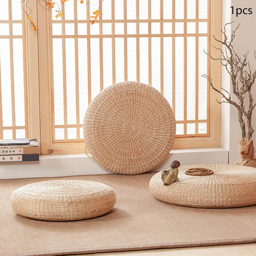 * Almofada De Chão Tatami, Almofada Leve Para Chão, Palha,