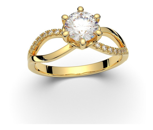 Anillo Oro 18k Amarillo Solitario Infinito