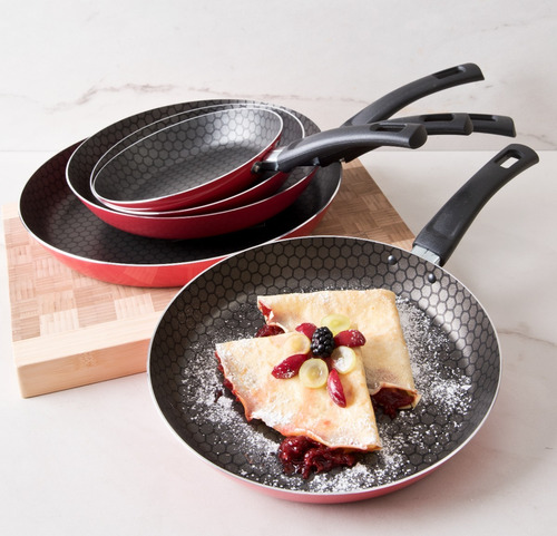 Juego De 5 Sartenes Aluminio Cinsa Fashion Cook, Red Color
