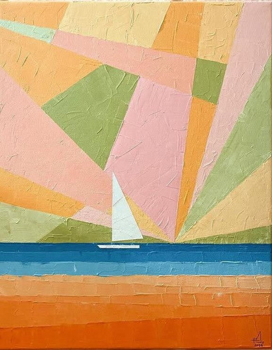 Imagen 3 de 3 de Cuadro Paisaje Abstracto, 60x80cm