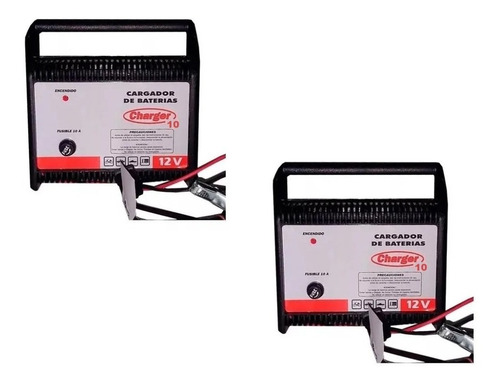 Cargador Batería Charger 10 De 12 Volts Carga 10 Ampers Hora