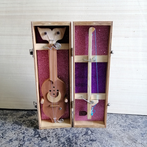 Rabelito Huasteco Electroacústico Con Estuche Marrón Claro