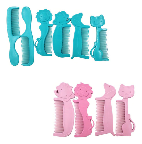 Kit 6 Pentes Para Bebês Recém Nascidos Bichinhos Cor Roxo