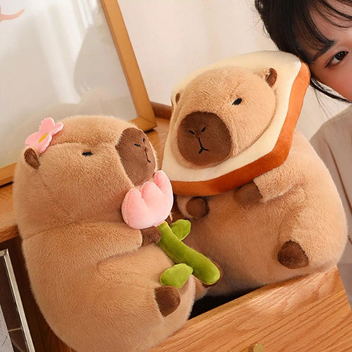 Capibara Peluche Juguetes Bebes Con Panque 35cm