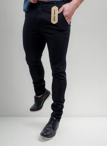 Calça Masculina Sarja Skinny Esporte Fino Com Bolsos Estilo