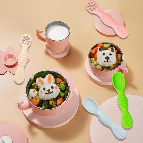 Cucharas Para Bebe De Silicona,juego De 6 Cucharas