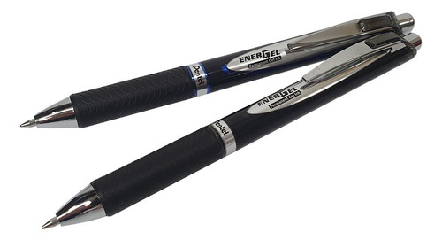 Kit de bolígrafos de gel retráctiles Pentel Energel de 2 colores, azul y negro
