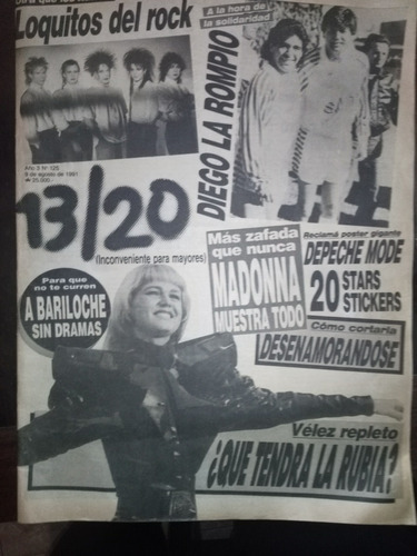 Revista 13/20 * Nº 125 Año 1991 Maradona - Xuxa - Madonna