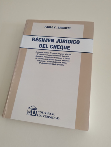 Libro: Régimen Jurídico Del Cheque (Usado)