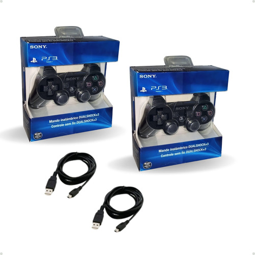 Kit 2 Controle Sem Fio Compativel Pc, P3 + Cabo Carregador