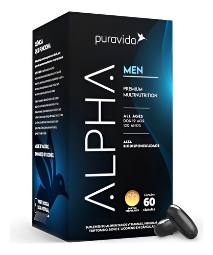 Alpha Men Multivitamínico Premium Da Pura Vida 60 Cápsulas