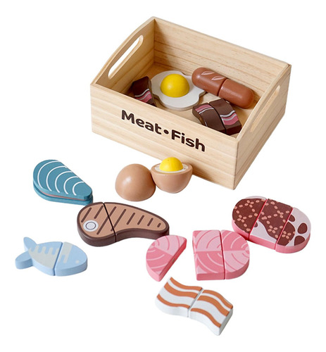 Juego De Alimentos De Madera Para Niños, Juego De Comida De