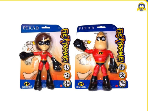 The Incredibles | Mattel Flextreme 23 Cm | Pareja Completa