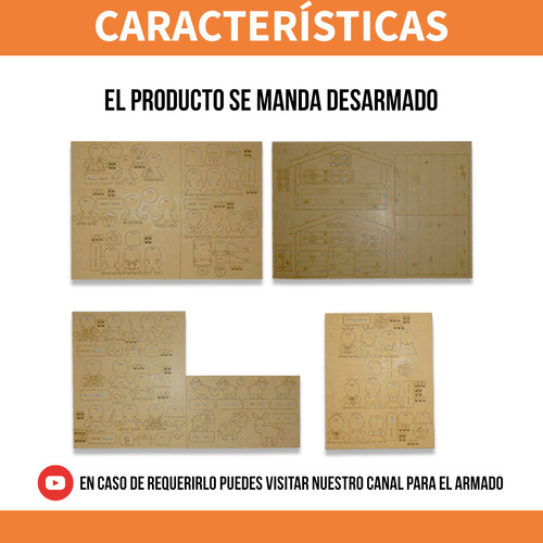 Nacimiento 3d Armable Mdf 3 Mm Rockkings 13 Figuras