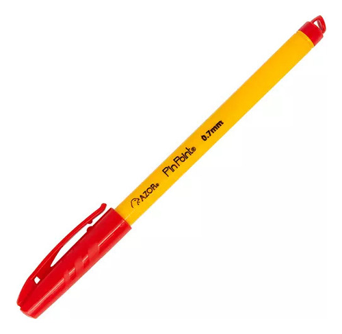 Pluma Punto Fino Pin Point 0.7 Mm Caja Con 12 Pzas Amarillo Rojo