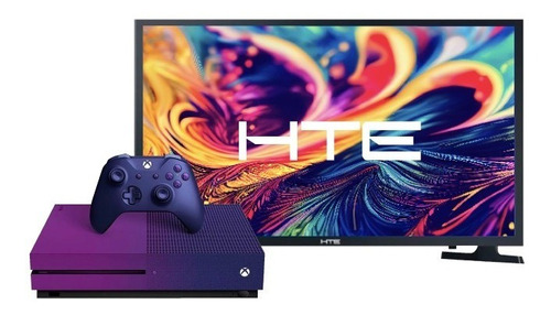 Combo Xbox One S 1tb 4k + Smart Tv Hte 50 4k Mercadotechno Color Violeta
