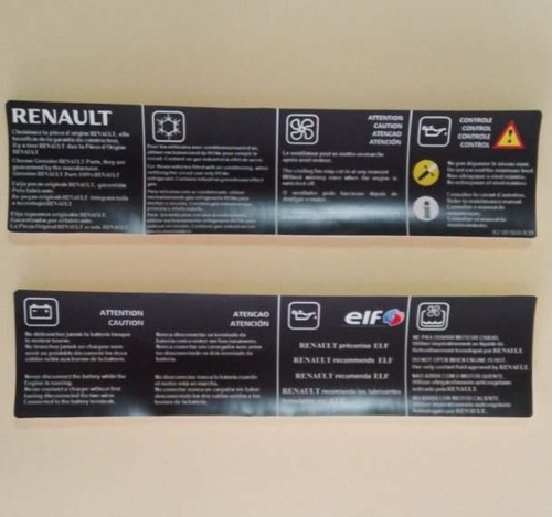 Etiquetas Parrilla Frontal Renault Logan, Sandero, Duster