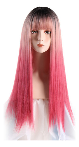 Peluca De 70 Cm De Largo Resistente Al Calor Para Cosplay Lo
