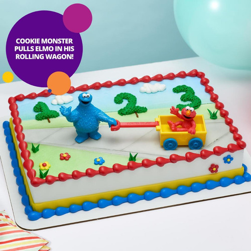 Set Decorativo Para Tartas Sesame Street Let's Play De 2 Pie