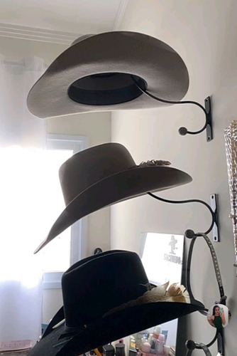 Conjunto 12 Porta Chapeu De Parede Com Cabide Em Aço Maciço