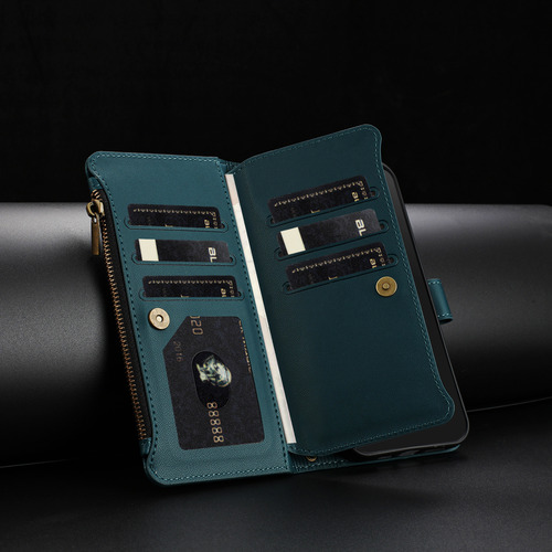 Funda Tipo Cartera De Piel Con Cierre De 9 Ranuras Para La Serie Oppo A55, Correa De Muñeca, 6 Colores, Función Atril, Desmontable