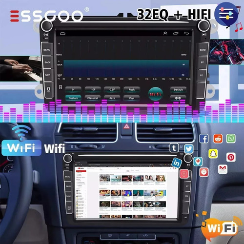 Estéreo Android 8in 6+256gb Con Carplay Para Jetta Mk6 Bora