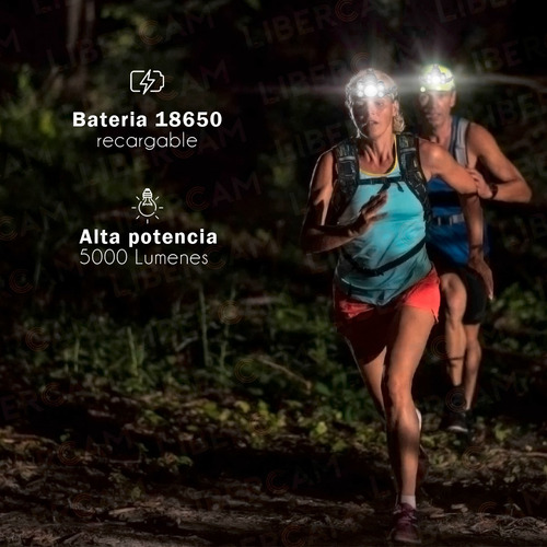 Imagen 8 de 10 de Linterna Minero Led Cabeza Vincha 5 Leds Bateria