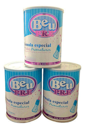 Leche En Polvo Beu Formula Especial Prematuro 400gr 3 Piezas