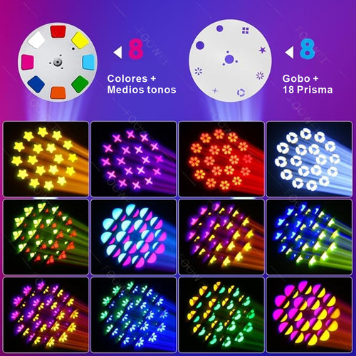 200w Luz De Escenario Con Faro Móvil De Haz De 18 Prisma