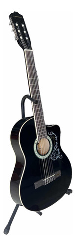 Guitarra Acustica Color Negro Cuerdas De Nylon Freeman