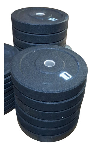 Disco Olímpico Bumper Caucho 10kg Gym Crossfit Negro
