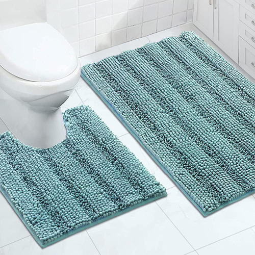 Juego De Alfombras De Baño De Chenilla Antideslizantes Para