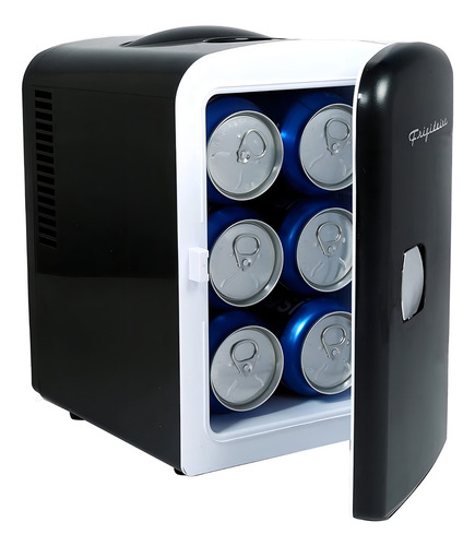 Mini Refrigerador Retro Negro 6 Latas Frigobar Xchws C
