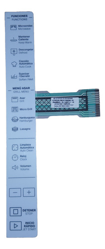 Panel Tactil Membrana Microondas Whirlpool Wmg30ab Original