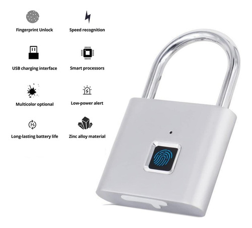 Cerradura Modernos Para App, Mxapv-002, 2 Pzas, Biométrico, Color Plata