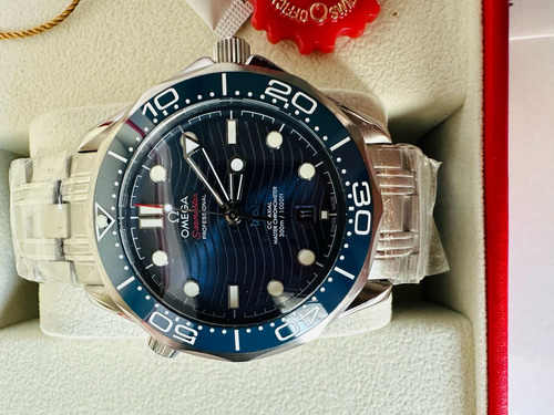 Reloj Pulsera Omega Seamaster Acero Plateado Fondo/azul Plata Azul Marino Azul Marino (Usado)