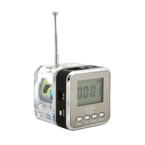 Negro Nizhi Tt-029 Portátil Fm Radio Reloj Alarma Usb Tf Mp3