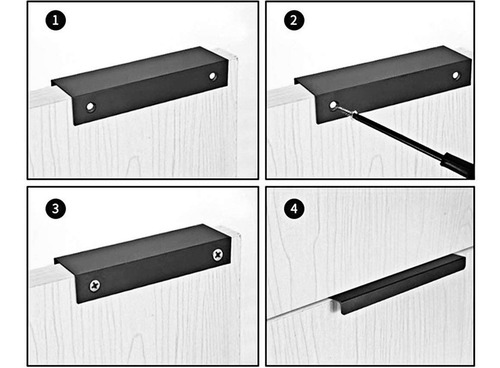 Imagen 7 de 7 de Manija Tiradera Mueble Sobreponer Canto 128 Mm (pack X 6)