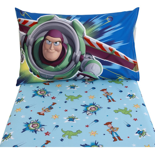 Disney Toy Story Power Up - Juego De Sábanas Bajeras Y Funda