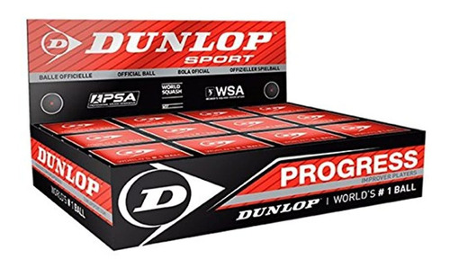 Dunlop Progress Pelota Squash Box 12-balls