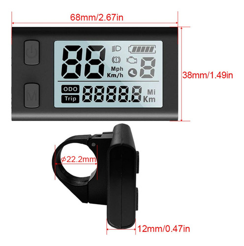 Pantalla Lcd 510s Ebike Para Motor De Transmisión Media Bbs0
